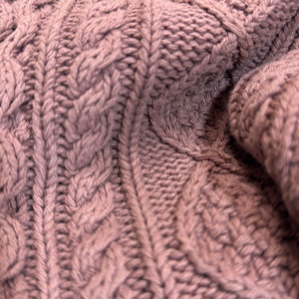 LL Bean Signature Cotton mauve Fisherman Tunic Sweater - Picture 7 of 8